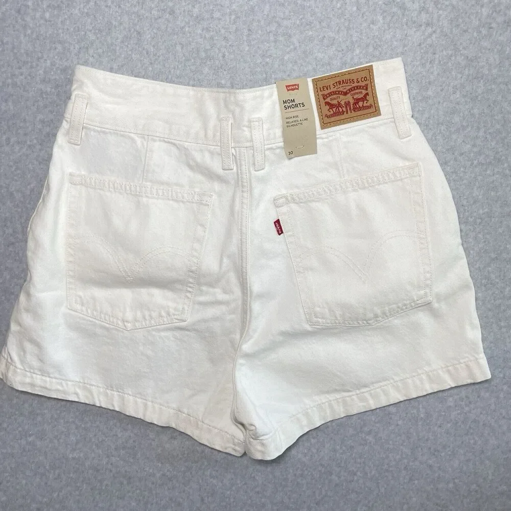 Levi's High Waisted Mom Shorts Women’s Size 30 Clean Sweep Ivory Y2K MSRP $49 - Picture 2 of 10